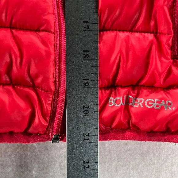 Boulder Gear Puffer Jacket Girls Sz S Full Zip Long Sleeve Insulated Outdoor Red - Picture 12 of 12